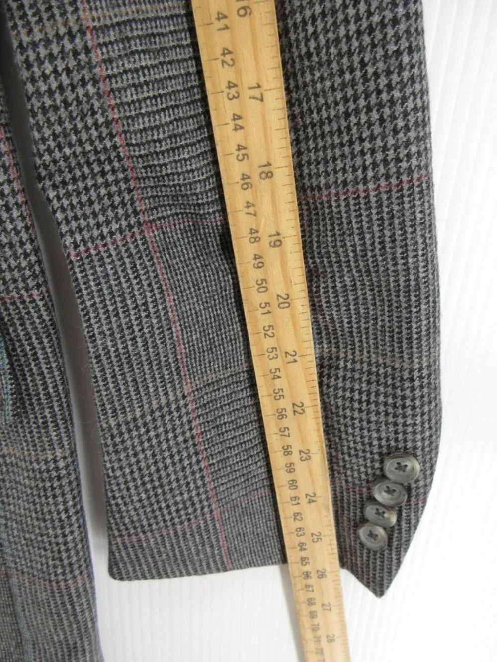 VINTAGE Majer Sport Coat 44 Blazer Pure Wool Glen Plaid Jacket USA *
